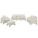 Set de canapele cu perne, 4 piese, crem, catifea - WALTI WALTI
