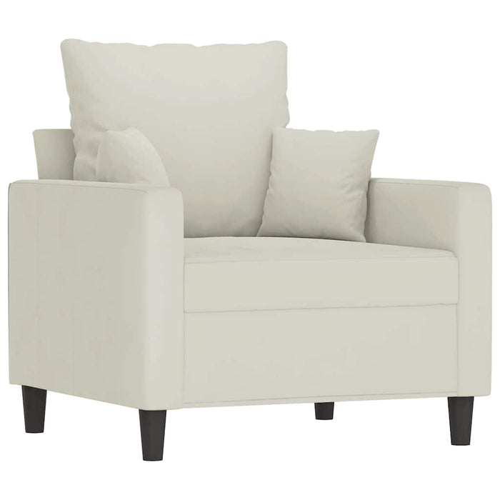 Set de canapele cu perne, 4 piese, crem, catifea - WALTI WALTI