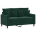 Set de canapele cu perne, 2 piese, verde închis, catifea - WALTI WALTI