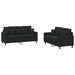 Set de canapele cu perne, 2 piese, negru, catifea - WALTI WALTI