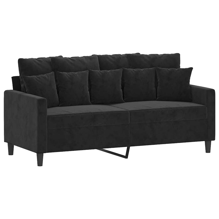 Set de canapele cu perne, 2 piese, negru, catifea - WALTI WALTI