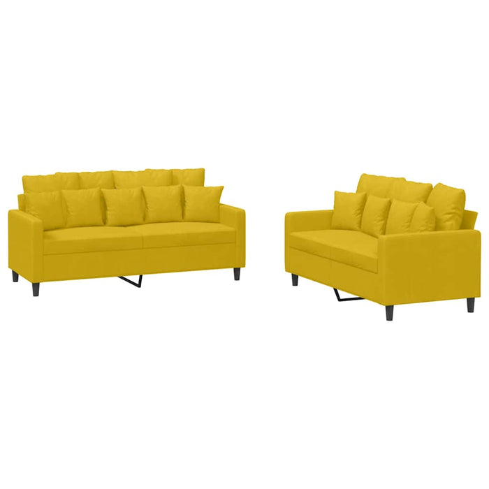 Set de canapele cu perne, 2 piese, galben, catifea - WALTI WALTI