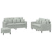 Set de canapele cu perne, 3 piese, gri deschis, catifea - WALTI WALTI