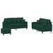 Set de canapele cu perne, 3 piese, verde închis, catifea - WALTI WALTI