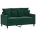 Set de canapele cu perne, 3 piese, verde închis, catifea - WALTI WALTI