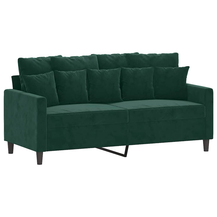 Set de canapele cu perne, 3 piese, verde închis, catifea - WALTI WALTI