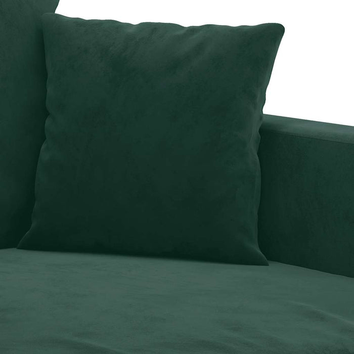 Set de canapele cu perne, 3 piese, verde închis, catifea - WALTI WALTI