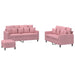 Set de canapele cu perne, 3 piese, roz, catifea - WALTI WALTI