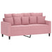 Set de canapele cu perne, 3 piese, roz, catifea - WALTI WALTI