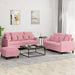 Set de canapele cu perne, 3 piese, roz, catifea - WALTI WALTI