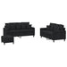 Set de canapele cu perne, 3 piese, negru, catifea - WALTI WALTI