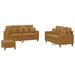 Set de canapele cu perne, 3 piese, maro, catifea - WALTI WALTI