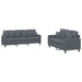 Set de canapele cu perne, 2 piese, gri închis, catifea - WALTI WALTI