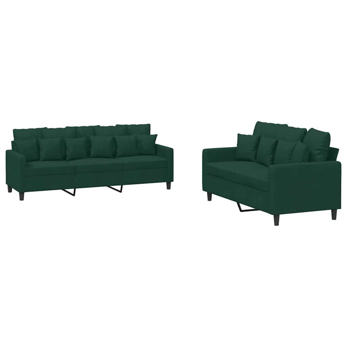 Set de canapele cu perne, 2 piese, verde închis, catifea - WALTI WALTI