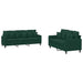 Set de canapele cu perne, 2 piese, verde închis, catifea - WALTI WALTI