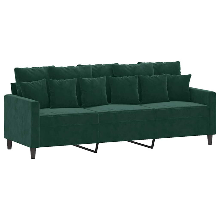 Set de canapele cu perne, 2 piese, verde închis, catifea - WALTI WALTI