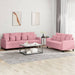 Set de canapele cu perne, 2 piese, roz, catifea - WALTI WALTI