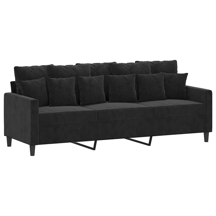 Set de canapele cu perne, 2 piese, negru, catifea - WALTI WALTI