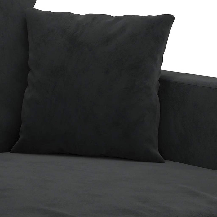 Set de canapele cu perne, 2 piese, negru, catifea - WALTI WALTI