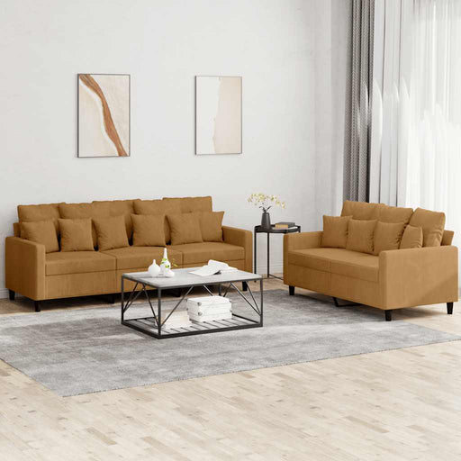 Set de canapele cu perne, 2 piese, maro, catifea - WALTI WALTI