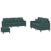 Set de canapele cu perne, 3 piese, verde închis, catifea - WALTI WALTI