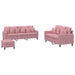 Set de canapele cu perne, 3 piese, roz, catifea - WALTI WALTI