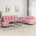 Set de canapele cu perne, 3 piese, roz, catifea - WALTI WALTI