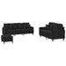 Set de canapele cu perne, 3 piese, negru, catifea - WALTI WALTI