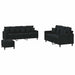 Set de canapele cu perne, 3 piese, negru, catifea - WALTI WALTI