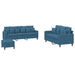 Set de canapele cu perne, 3 piese, albastru, catifea - WALTI WALTI