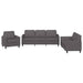 Set de canapele cu perne, 3 piese, gri, piele ecologică - WALTI WALTI