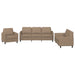 Set de canapele cu perne, 3 piese, cappuccino, piele ecologică - WALTI WALTI