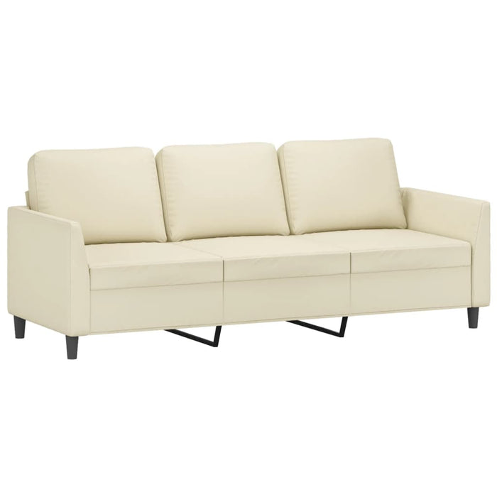 Set de canapele cu perne, 4 piese, crem, piele ecologică - WALTI WALTI