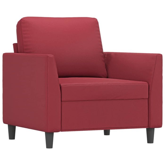 Set de canapele cu perne, 4 piese, roșu vin, piele ecologică - WALTI WALTI