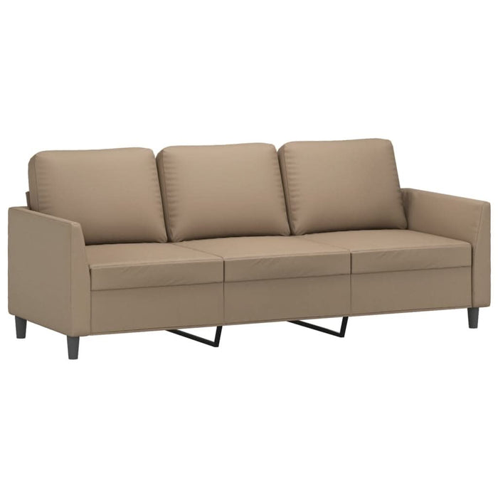 Set de canapele cu perne, 4 piese, cappuccino, piele ecologică - WALTI WALTI