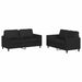 Set de canapele cu perne, 2 piese, negru, piele ecologică - WALTI WALTI