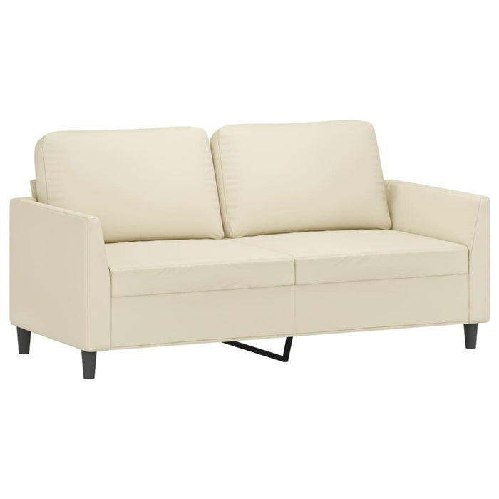 Set de canapele cu perne, 2 piese, crem, piele ecologică WALTI