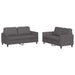 Set de canapele cu perne, 2 piese, gri, piele ecologică - WALTI WALTI