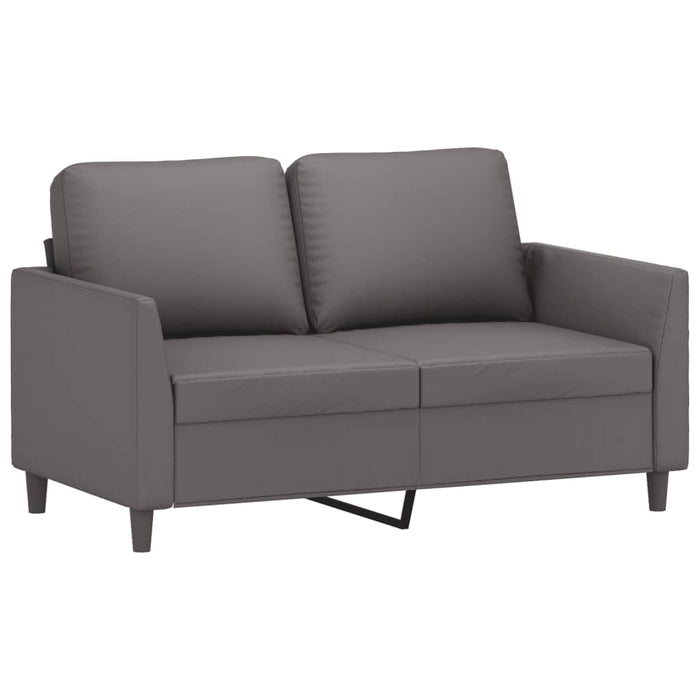Set de canapele cu perne, 2 piese, gri, piele ecologică - WALTI WALTI