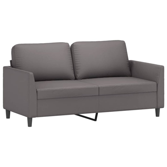Set de canapele cu perne, 2 piese, gri, piele ecologică - WALTI WALTI