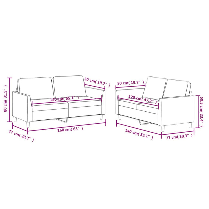 Set de canapele cu perne, 2 piese, roșu vin, piele ecologică - WALTI WALTI