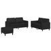 Set de canapele cu perne, 3 piese, negru, piele ecologică - WALTI WALTI