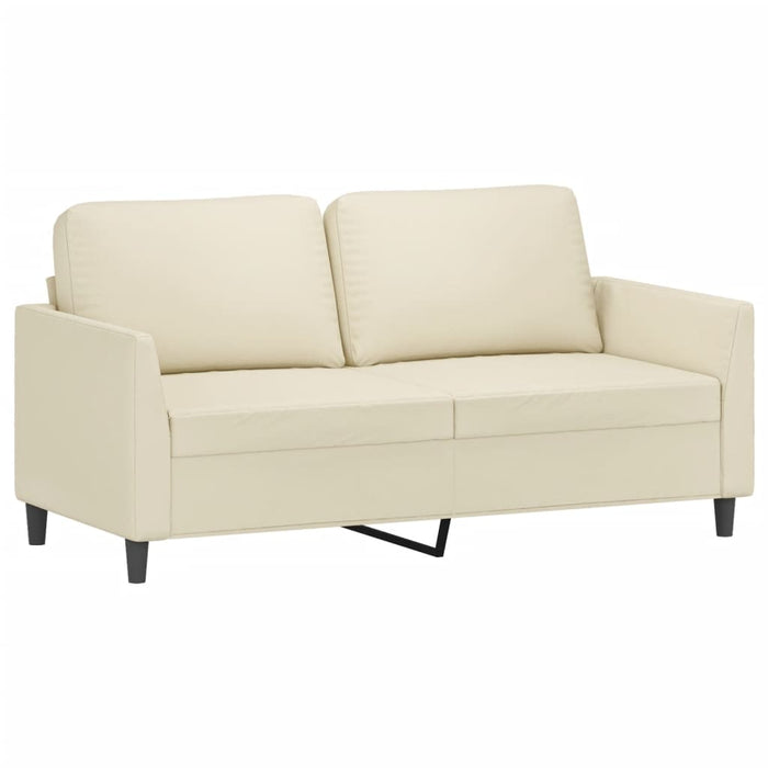 Set de canapele cu perne, 3 piese, crem, piele ecologică - WALTI WALTI