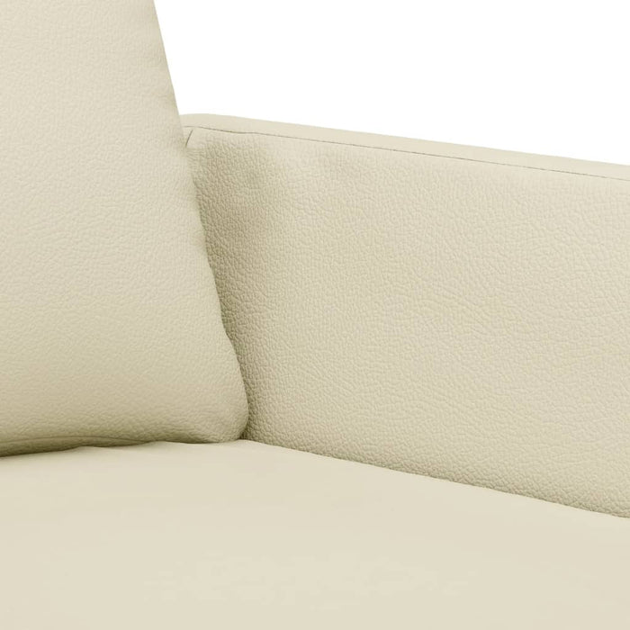 Set de canapele cu perne, 3 piese, crem, piele ecologică - WALTI WALTI