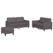 Set de canapele cu perne, 3 piese, gri, piele ecologică - WALTI WALTI