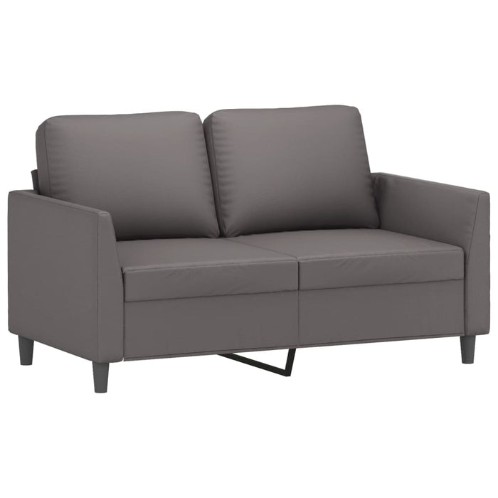 Set de canapele cu perne, 3 piese, gri, piele ecologică - WALTI WALTI