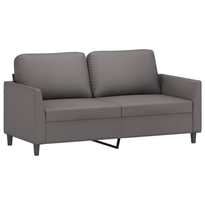 Set de canapele cu perne, 3 piese, gri, piele ecologică - WALTI WALTI