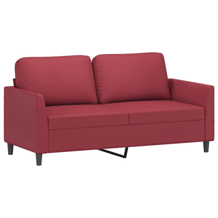 Set de canapele cu perne, 3 piese, roșu vin, piele ecologică - WALTI WALTI