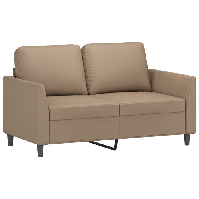 Set de canapele cu perne, 3 piese, cappuccino, piele ecologică - WALTI WALTI