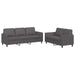Set de canapele cu perne, 2 piese, gri, piele ecologică - WALTI WALTI